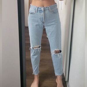 Levi's Wedgie  Light Blue Distressed Women's Jeans